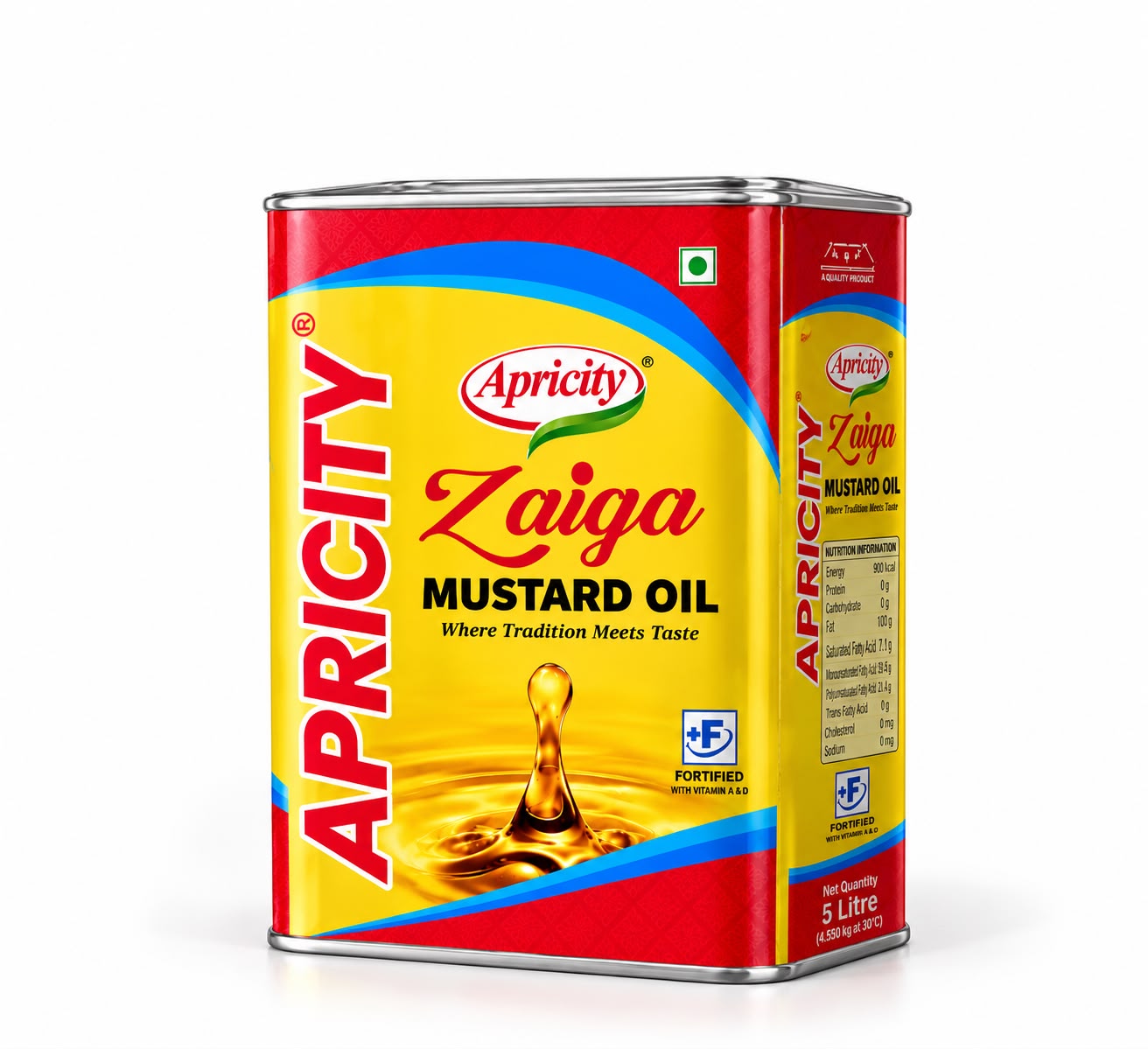 APRICITY ZAIQA  MUSTARD OIL 4500ML TIN